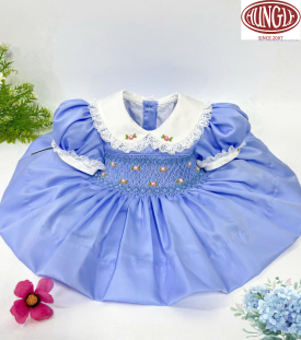 ĐẦM THÊU TAY SMOCKING DÀNH CHO BÉ GÁI