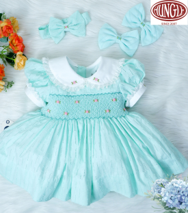 ĐẦM THÊU TAY SMOCKING 