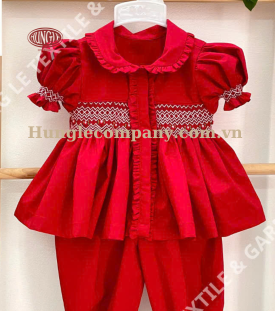 BỘ PIJAMA THÊU SMOCKING  