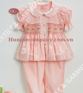 BỘ PIJAMA THÊU SMOCKING  