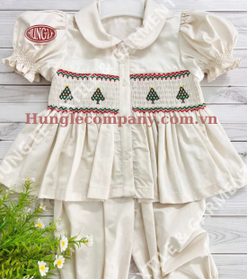 BỘ PIJAMA THÊU SMOCKING