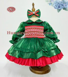 ĐẦM SMOCKING PHỦ LƯỚI  BÓNG KIẾN SANG TRỌNG