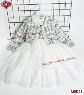 Đầm Thời Trang Cao Cấp Phong Cách Hoàng Gia Cho Bé Gái MED28