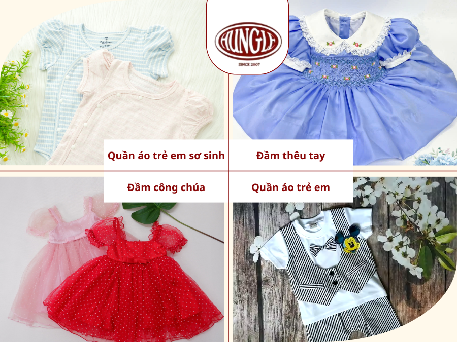 Các mặt hàng sỉ quẩn áo trẻ em được ưa chuộng tại Dệt May Hùng Lê