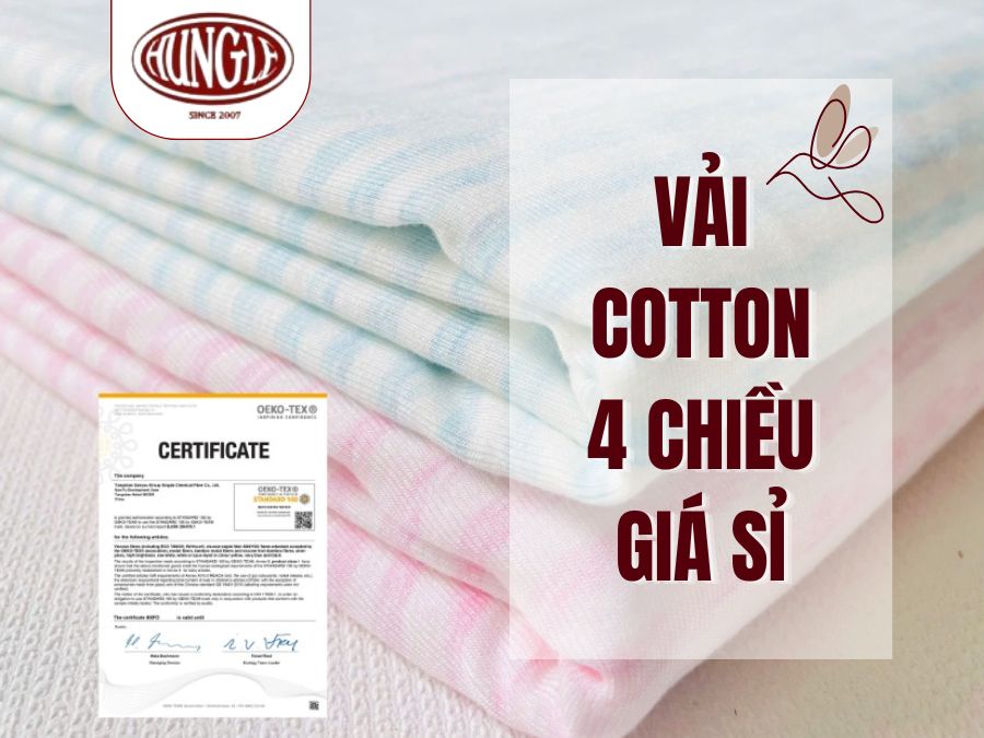 Dệt May Hùng Lê chuyên cung cấp vải cotton 4 chiều giá sỉ, chất lượng cao