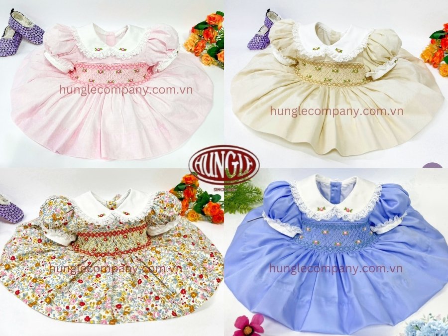 Đầm Smock Tay Bồng Công Chúa