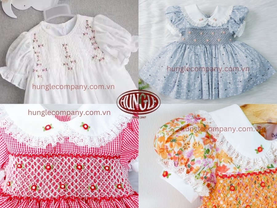 Đầm Smock Thêu Hoa Dịu Dàng Ngọt Ngào