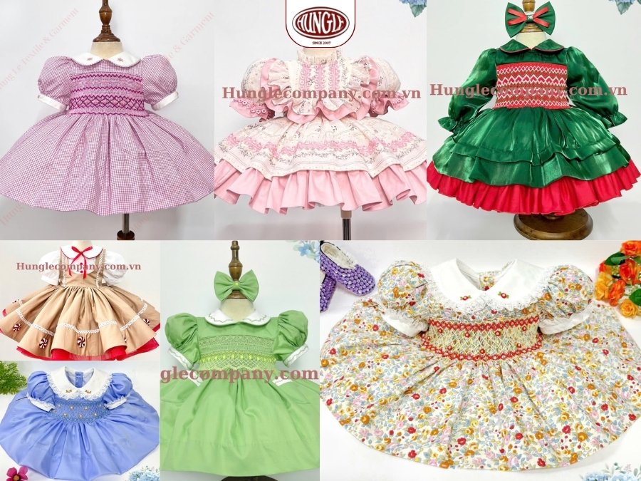 Top 7 mẫu váy smock xuất khẩu thiết kế sang trọng, chất liệu cao cấp cho bé