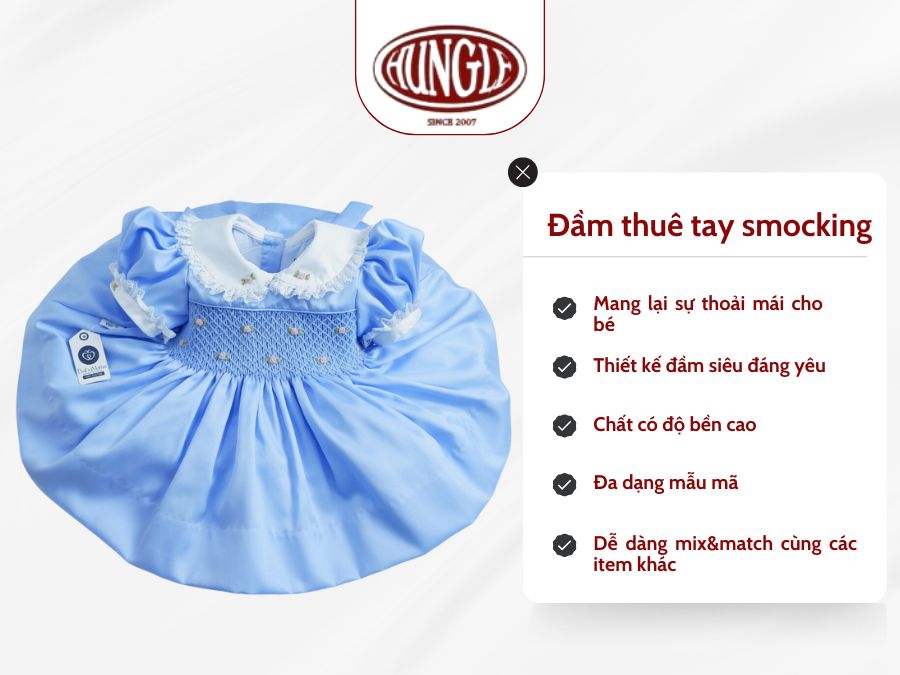 Đầm smock đã trở thành mẫu đầm bé gái hot trend nhất hiện nay